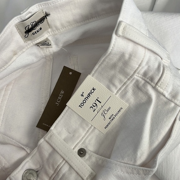J. Crew Tall 9" high rise toothpick jean B3585 White 29T - Picture 4 of 5